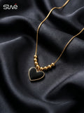Midnight Heart Bead Necklace